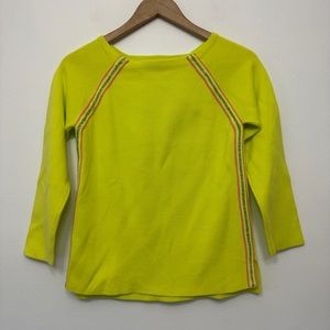 Crewcuts Lime Green Girls Sweater Side Stripes Brat Summer size 14